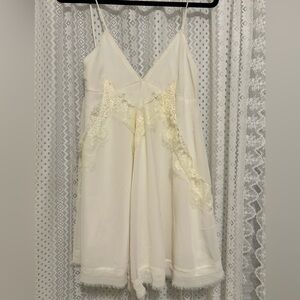 Elegant Cream Lace Slip Dress